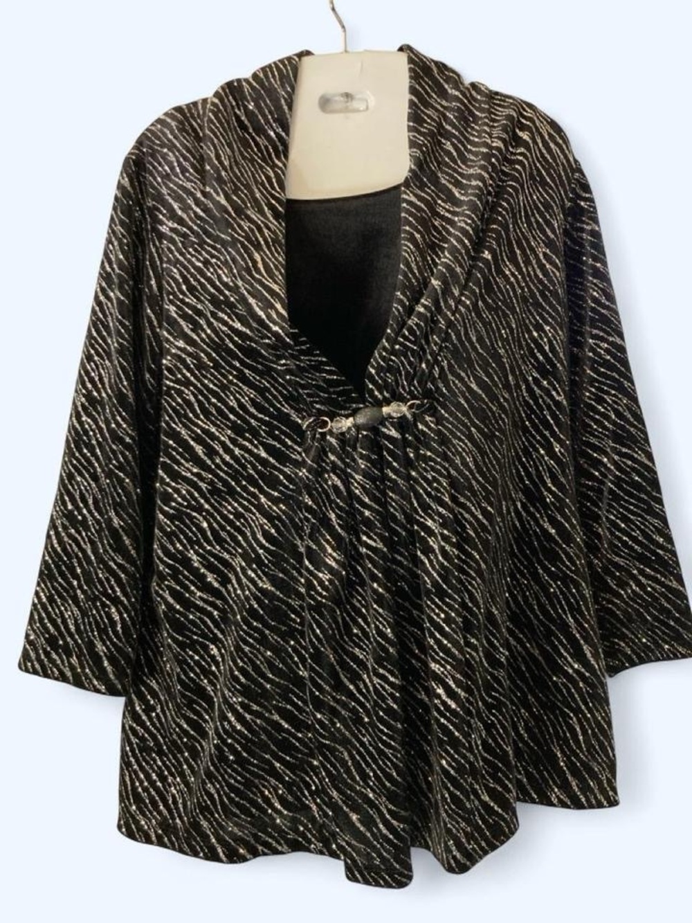 Black & white zebra print blazer with silla metallic stripes Elementz pl